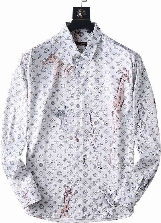 Wholesale Cheap Louis Vuitton Long Sleeve Men Shirts for Sale