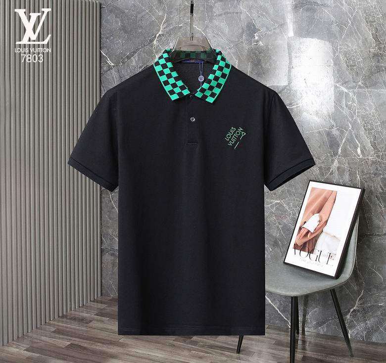 Wholesale Cheap Louis Vuitton Short Sleeve Lapel T Shirts for Sale