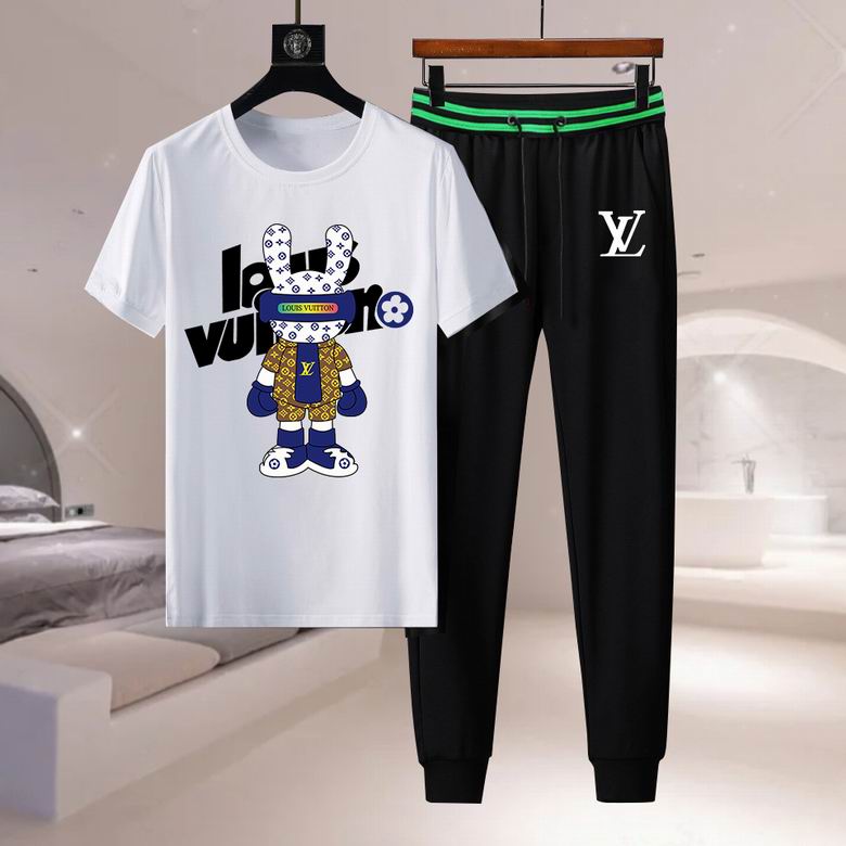 Wholesale Cheap Louis Vuitton Short Sleeve replica Tracksuits for Sale