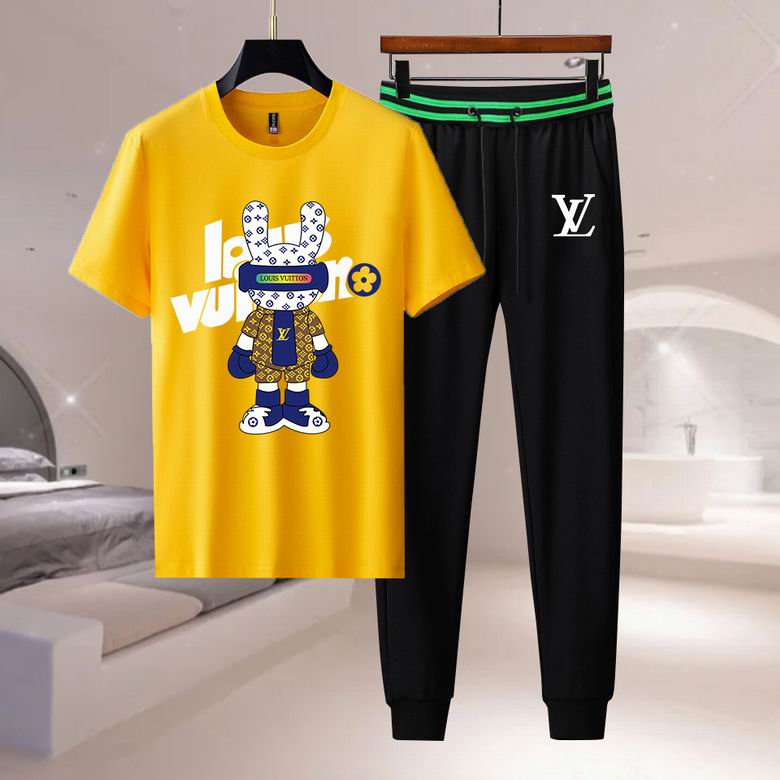 Wholesale Cheap Louis Vuitton Short Sleeve replica Tracksuits for Sale