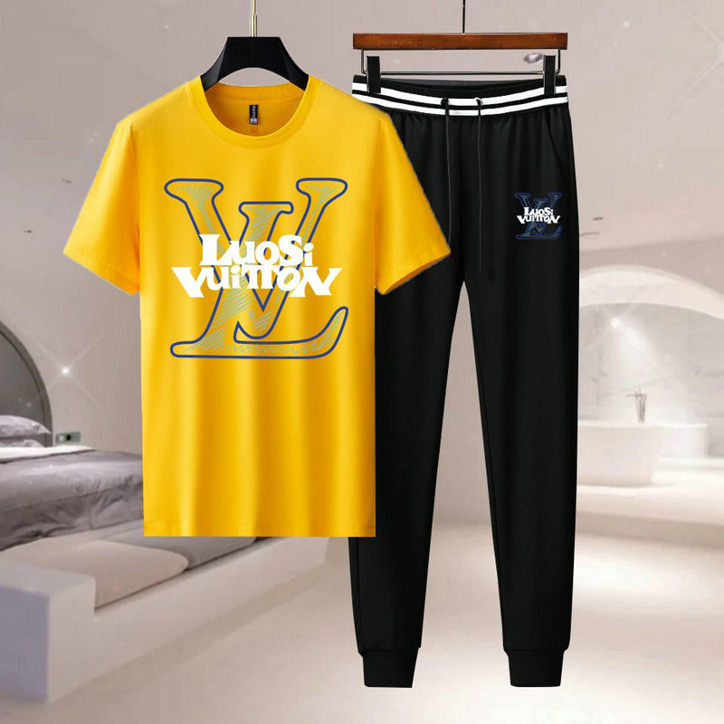 Wholesale Cheap Louis Vuitton Short Sleeve replica Tracksuits for Sale