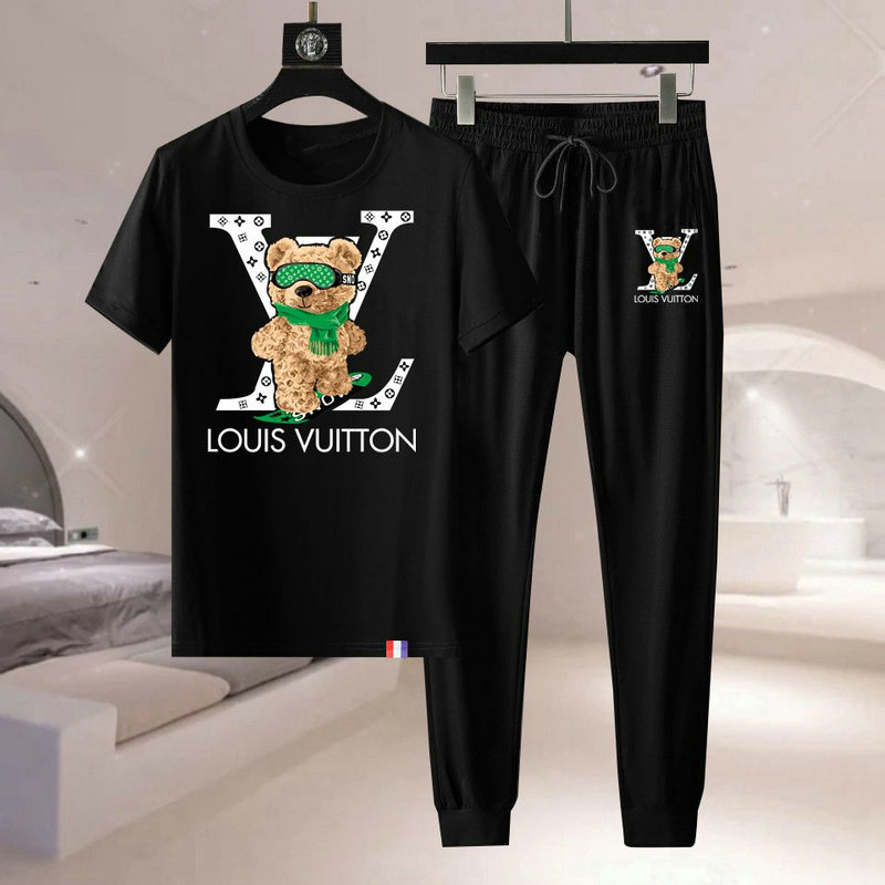 Wholesale Cheap Louis Vuitton Short Sleeve replica Tracksuits for Sale