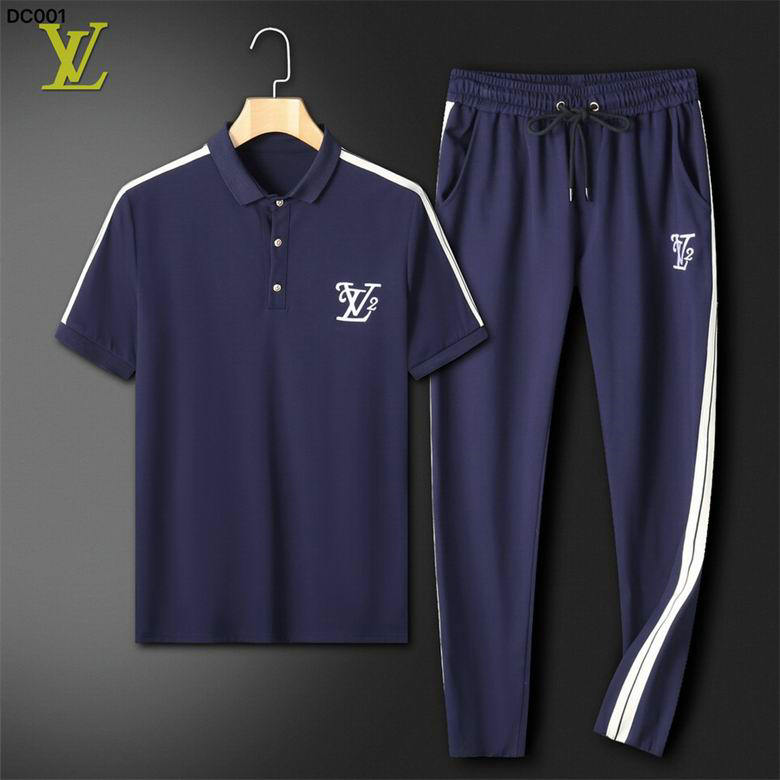 Wholesale Cheap Louis Vuitton Short Sleeve Tracksuits for Sale