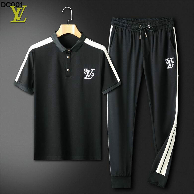 Wholesale Cheap Louis Vuitton Short Sleeve Tracksuits for Sale