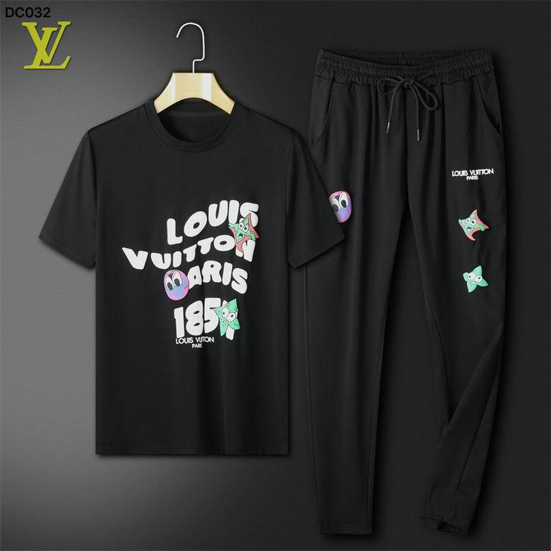 Wholesale Cheap Louis Vuitton Short Sleeve Tracksuits for Sale