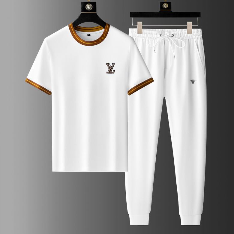 Wholesale Cheap Louis Vuitton Short Sleeve replica Tracksuits for Sale