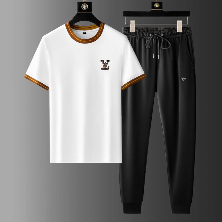 Wholesale Cheap Louis Vuitton Short Sleeve replica Tracksuits for Sale