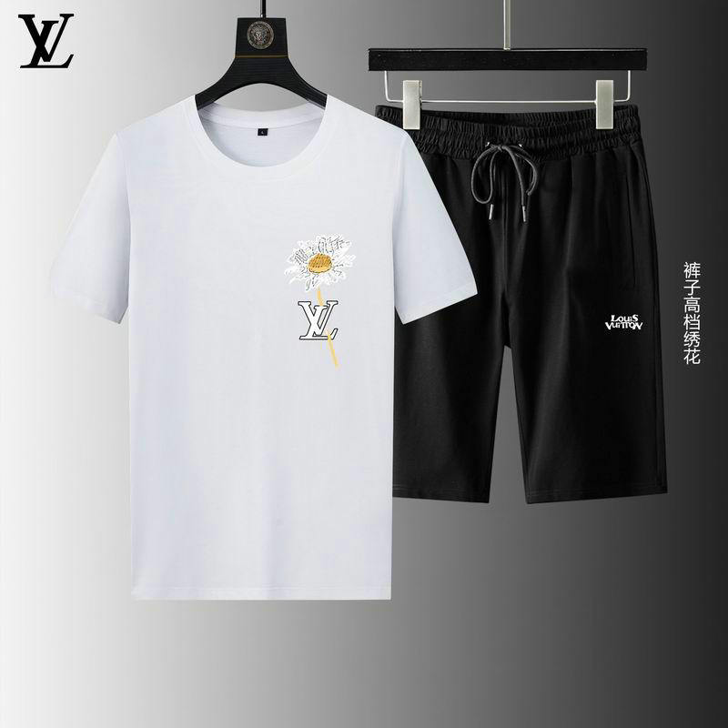 Wholesale Cheap Louis Vuitton Short Sleeve replica Tracksuits for Sale