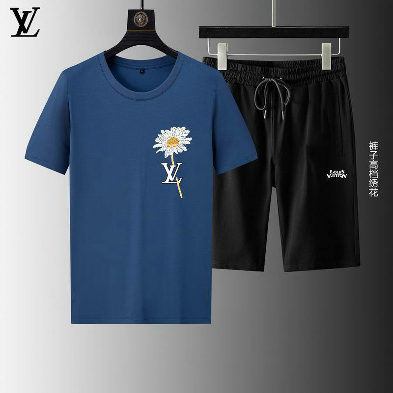 Wholesale Cheap Louis Vuitton Short Sleeve replica Tracksuits for Sale