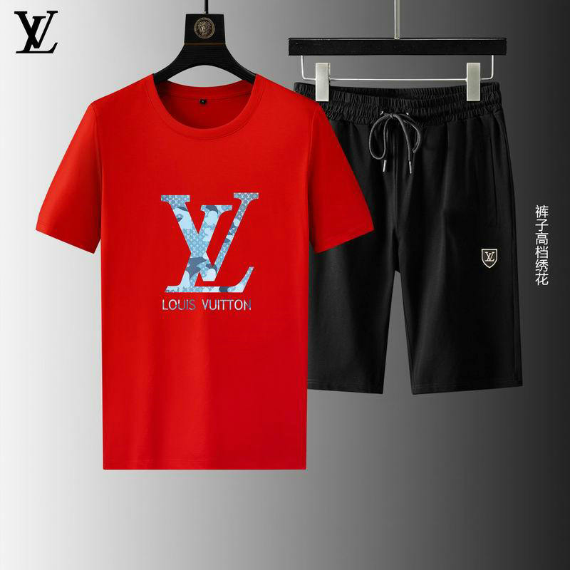 Wholesale Cheap Louis Vuitton Short Sleeve replica Tracksuits for Sale