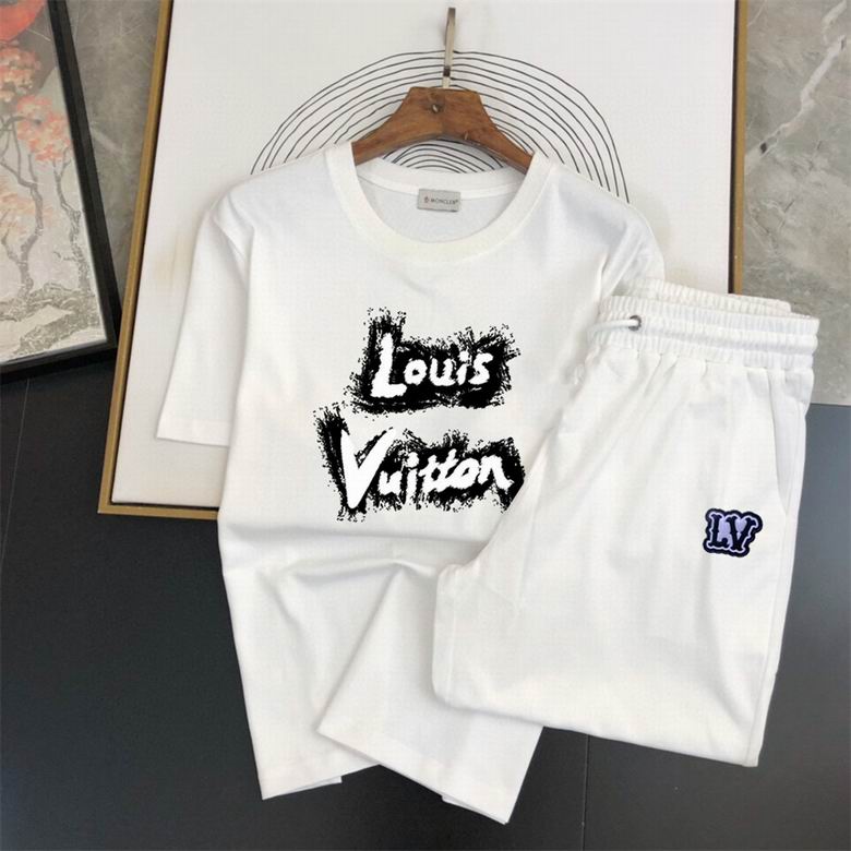 Wholesale Cheap Louis Vuitton Short Sleeve replica Tracksuits for Sale