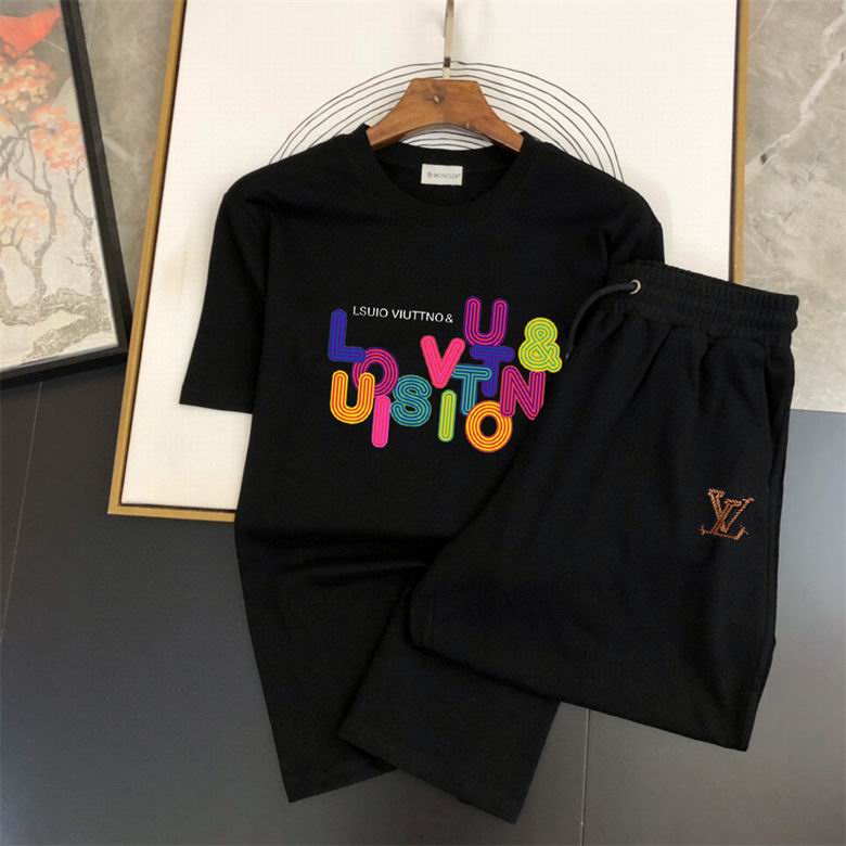 Wholesale Cheap Louis Vuitton Short Sleeve replica Tracksuits for Sale