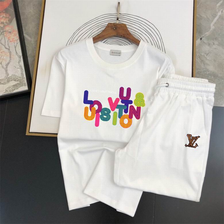 Wholesale Cheap Louis Vuitton Short Sleeve replica Tracksuits for Sale