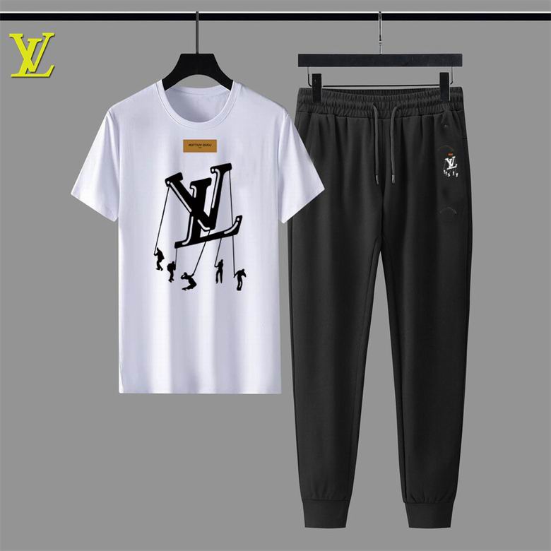 Wholesale Cheap Louis Vuitton Short Sleeve replica Tracksuits for Sale