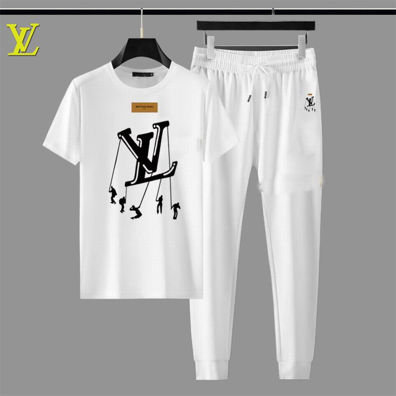 Wholesale Cheap Louis Vuitton Short Sleeve replica Tracksuits for Sale