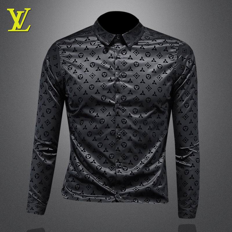 Wholesale Cheap Louis Vuitton Long Sleeve Men Shirts for Sale