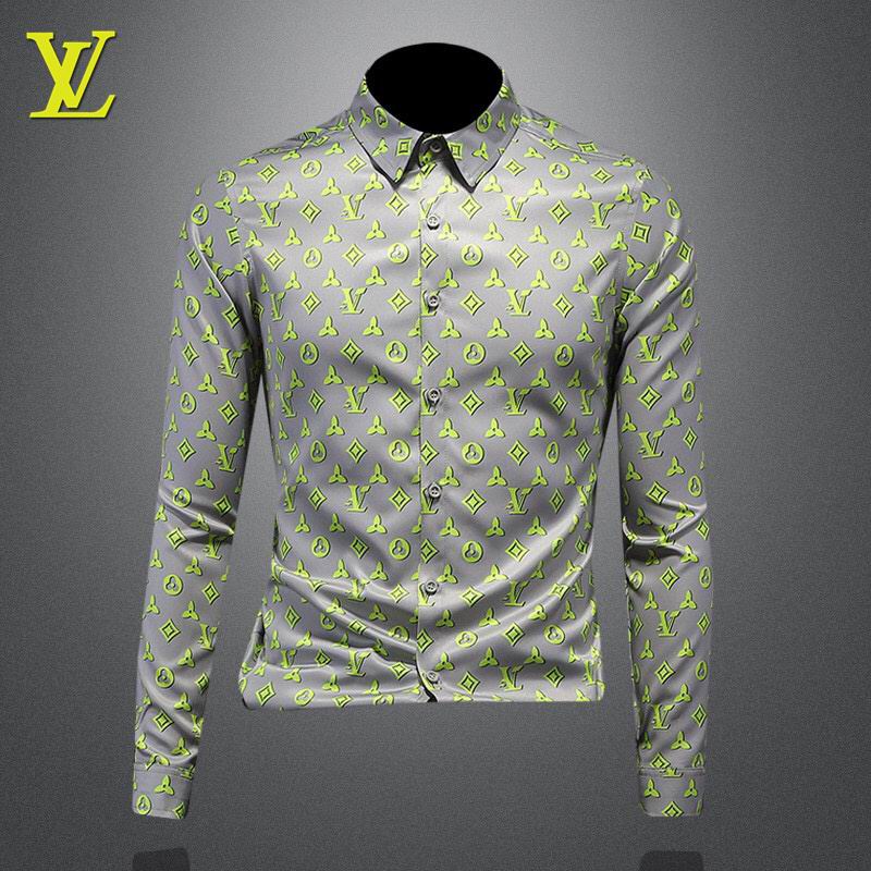 Wholesale Cheap Louis Vuitton Long Sleeve Men Shirts for Sale