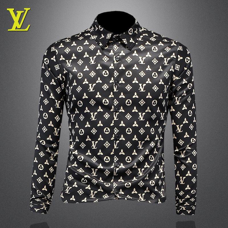 Wholesale Cheap Louis Vuitton Long Sleeve Men Shirts for Sale