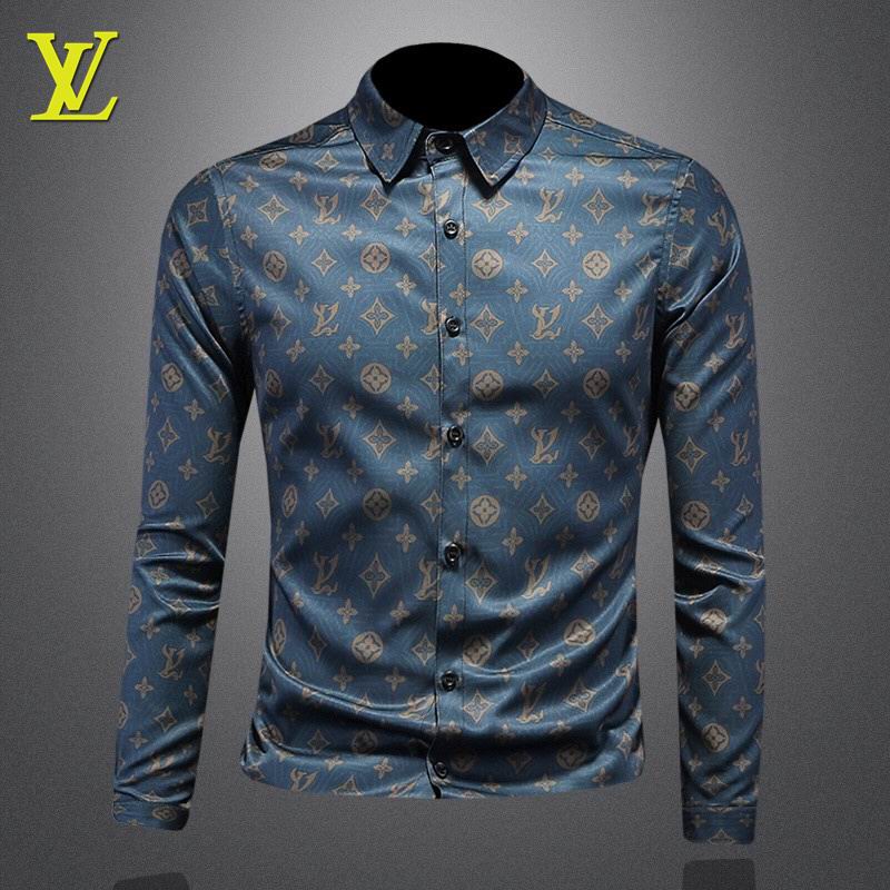 Wholesale Cheap Louis Vuitton Long Sleeve Men Shirts for Sale