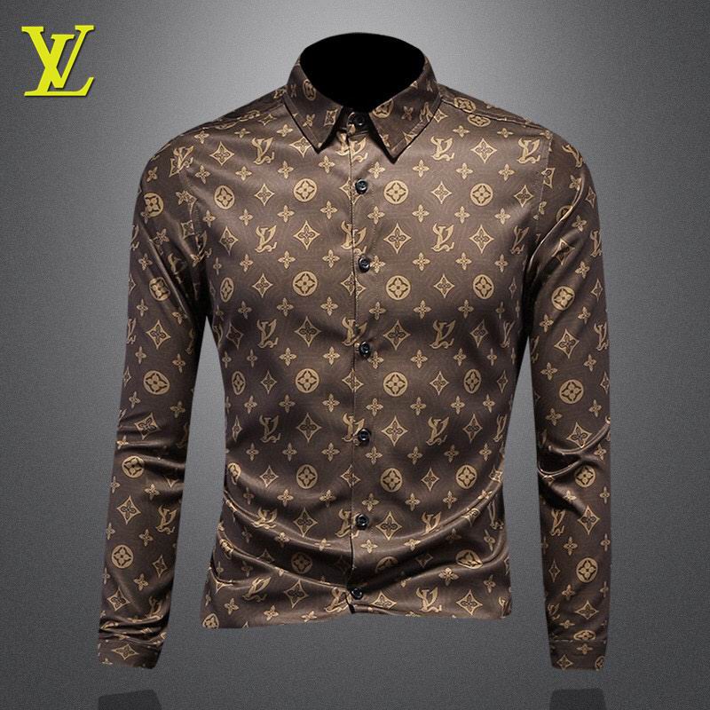 Wholesale Cheap Louis Vuitton Long Sleeve Men Shirts for Sale