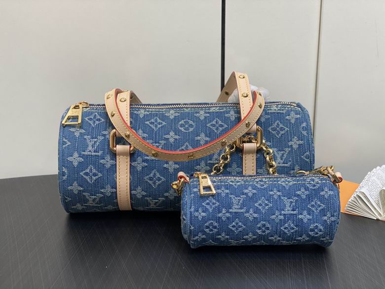 Wholesale Cheap Aaa Louis Vuitton Luxury Monogram Denim Blue Papillon bags for sale