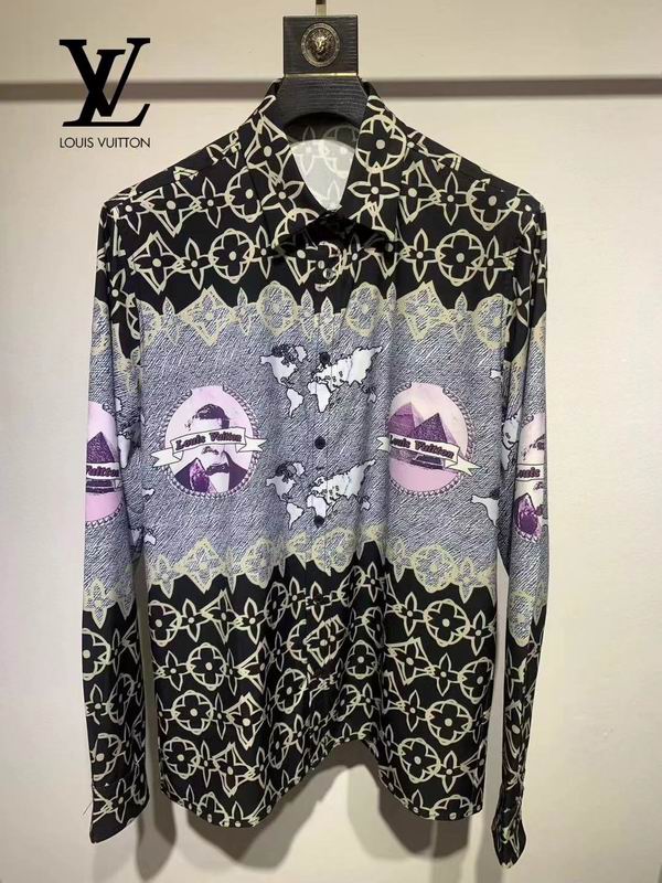 Wholesale Cheap Louis Vuitton Long Sleeve Men Shirts for Sale