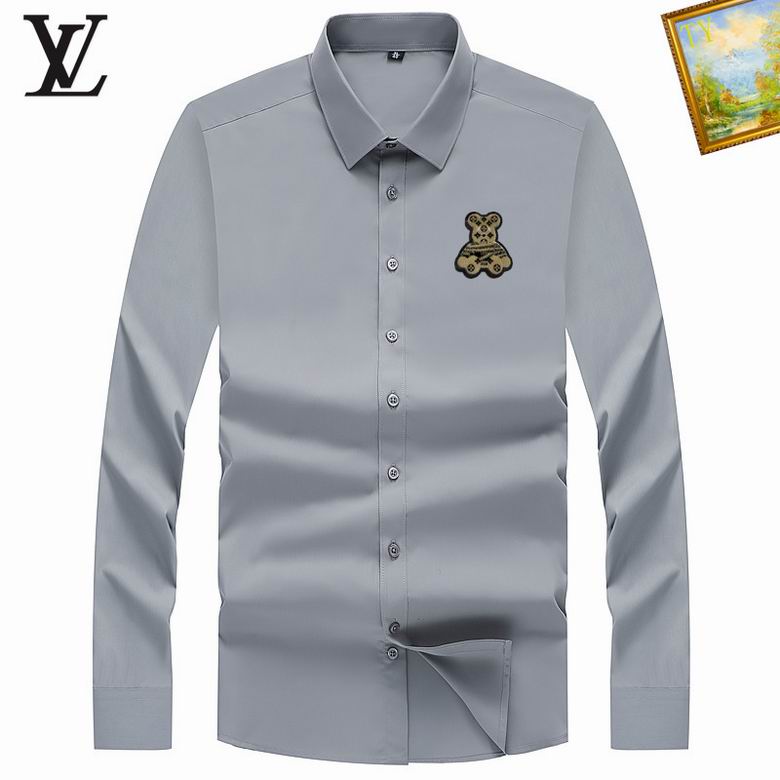 Wholesale Cheap Louis Vuitton Long Sleeve Men Shirts for Sale