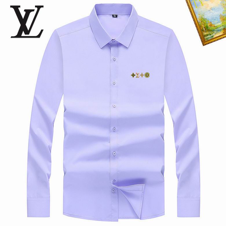 Wholesale Cheap Louis Vuitton Long Sleeve Men Shirts for Sale