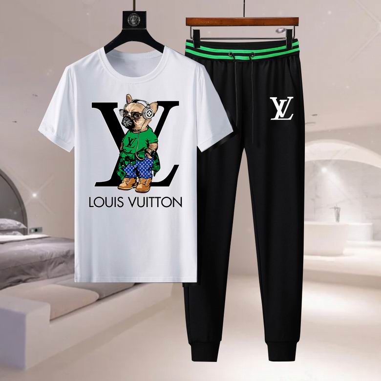 Wholesale Cheap LV Short Sleeve Replica Tracksuits for Sale