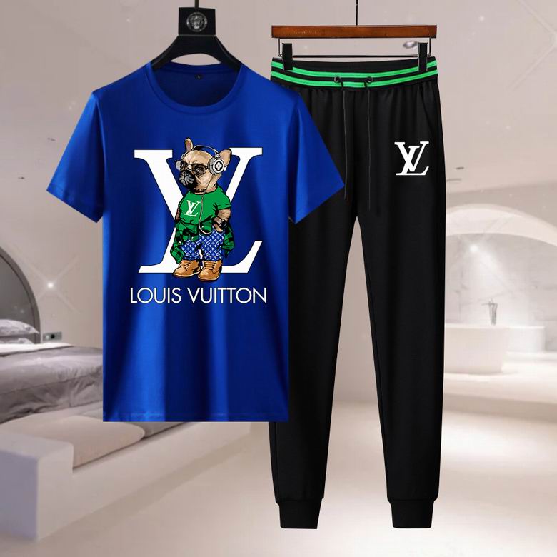 Wholesale Cheap LV Short Sleeve Replica Tracksuits for Sale