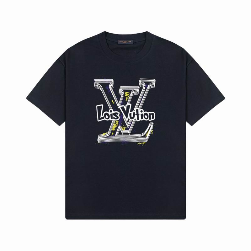 Wholesale Cheap Louis Vuitton Womens Short Round Collar T Shirts for Sale