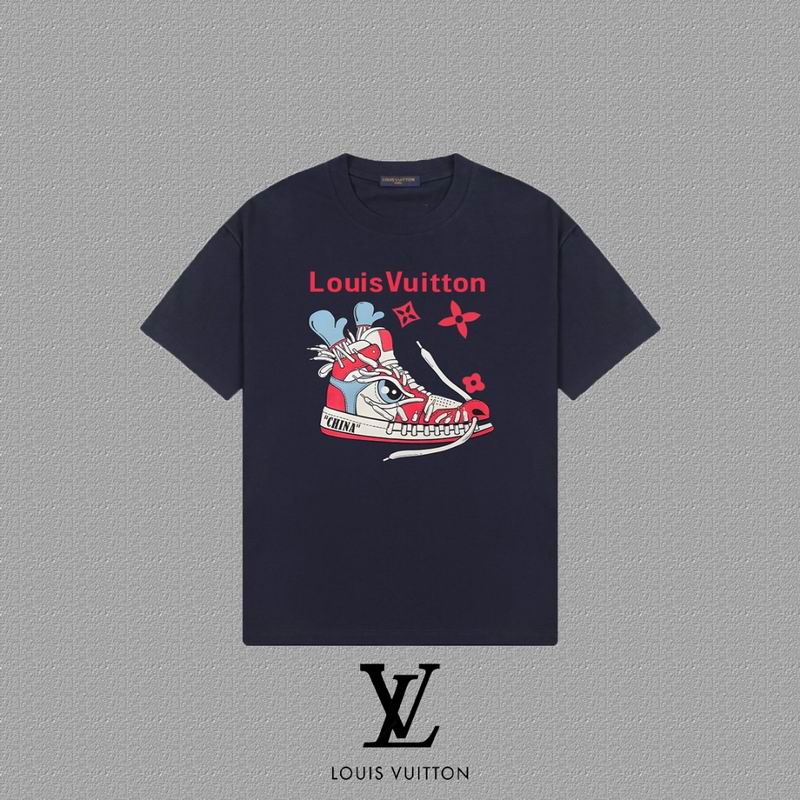 Wholesale Cheap Louis Vuitton Womens Short Round Collar T Shirts for Sale