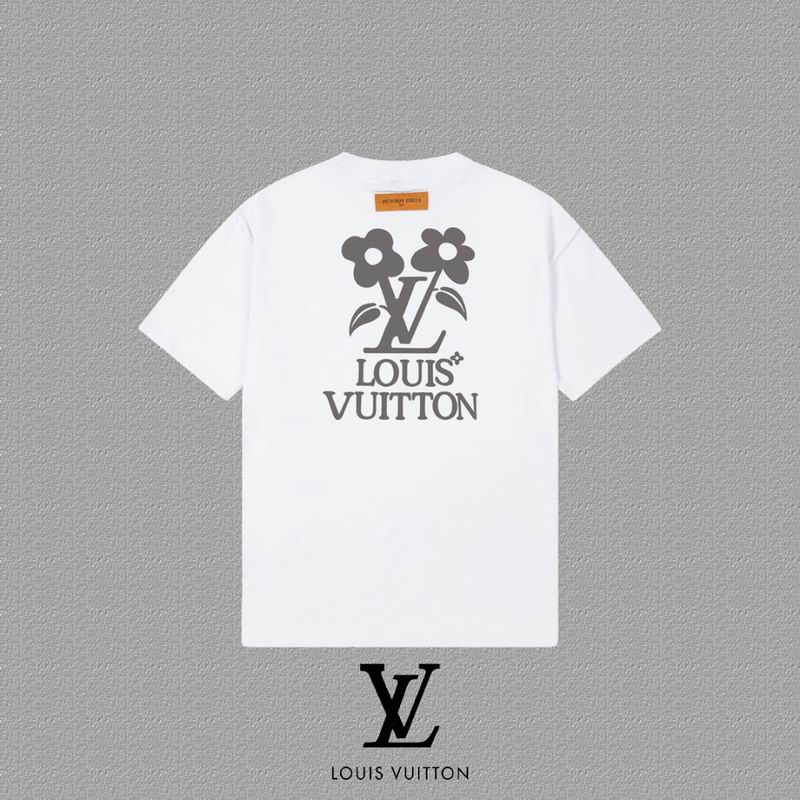 Wholesale Cheap Louis Vuitton Womens Short Round Collar T Shirts for Sale