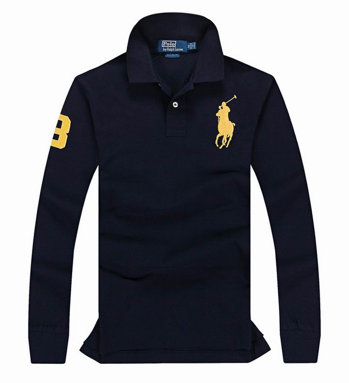 Wholesale Cheap Ralph Lauren Long Sleeve Polo Lapel T Shirts for Sale