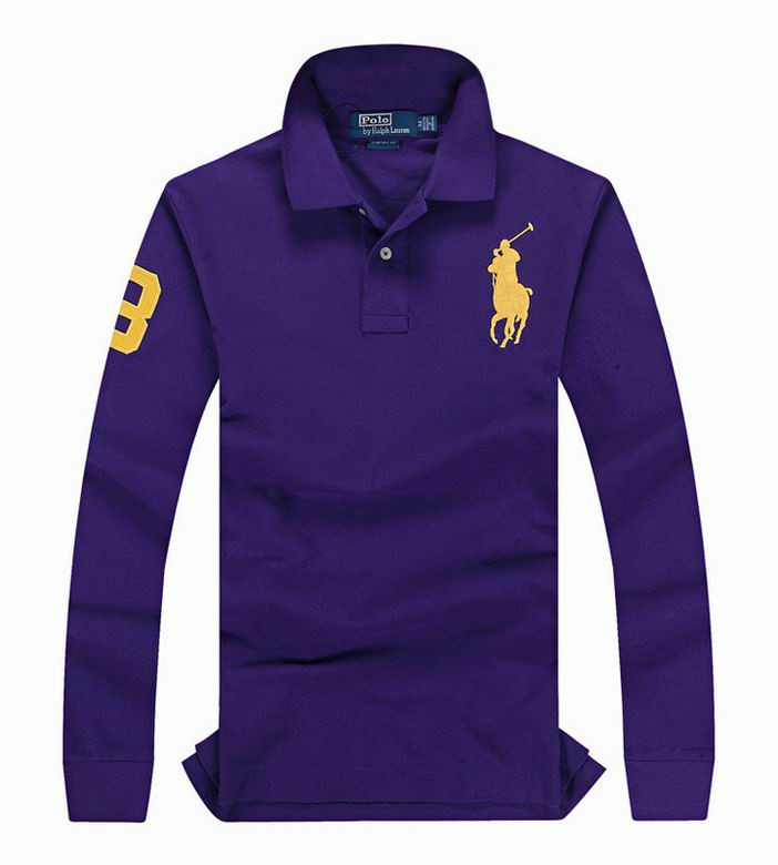 Wholesale Cheap Ralph Lauren Long Sleeve Polo Lapel T Shirts for Sale