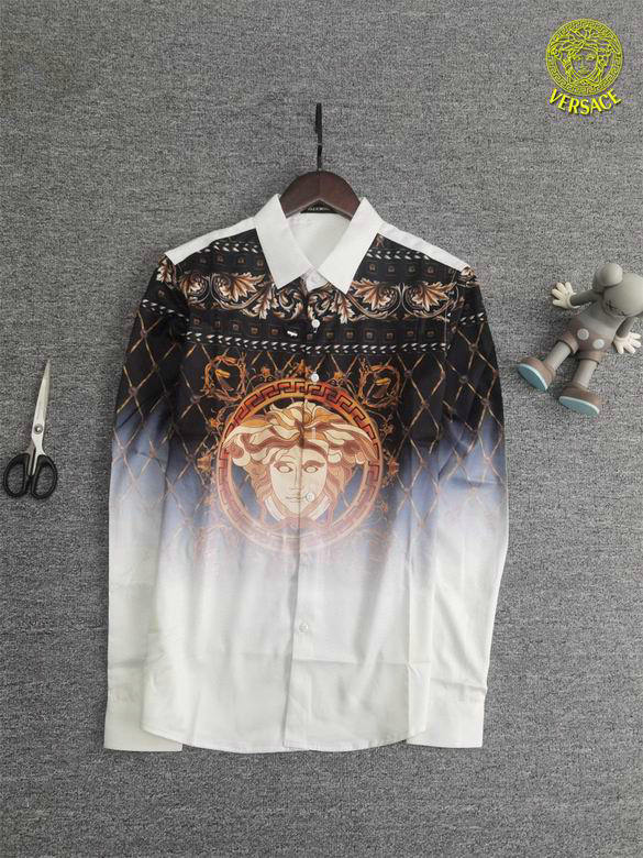 Wholesale Cheap V ersace Long Sleeve Replica Shirts for Sale