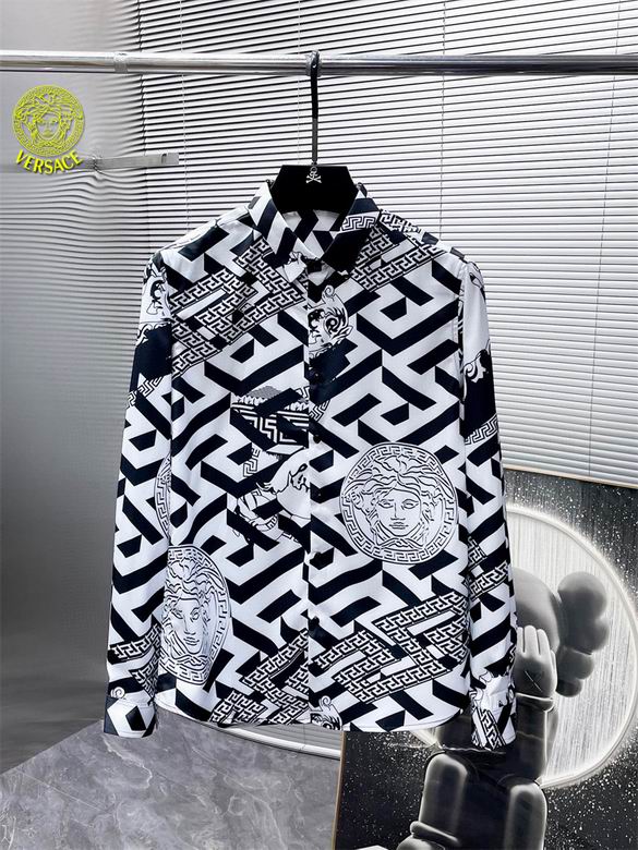 Wholesale Cheap V ersace Long Sleeve Replica Shirts for Sale