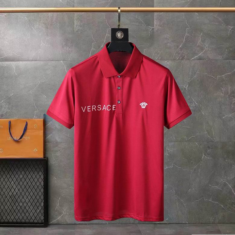 Wholesale Cheap V ersace Short Sleeve Lapel Polo T Shirts for Sale