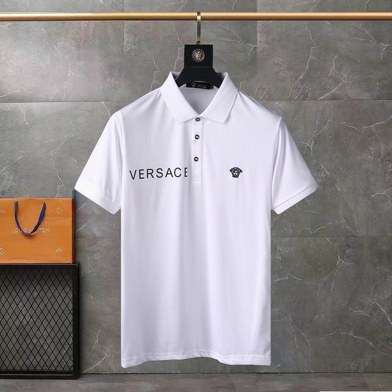 Wholesale Cheap V ersace Short Sleeve Lapel Polo T Shirts for Sale