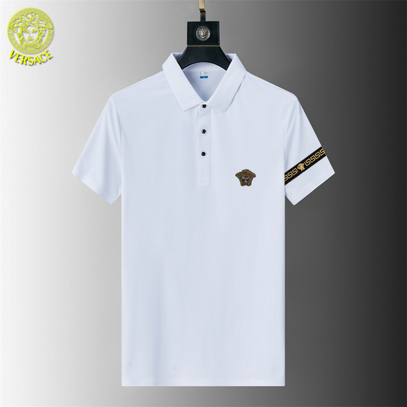 Wholesale Cheap V ersace Short Sleeve Lapel Polo T Shirts for Sale