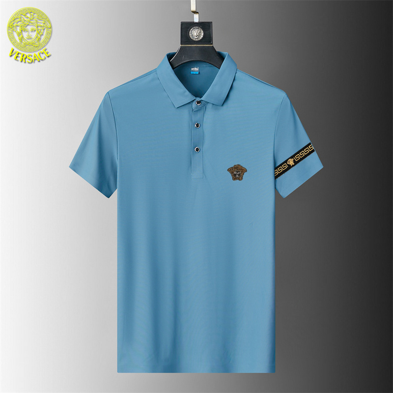 Wholesale Cheap V ersace Short Sleeve Lapel Polo T Shirts for Sale