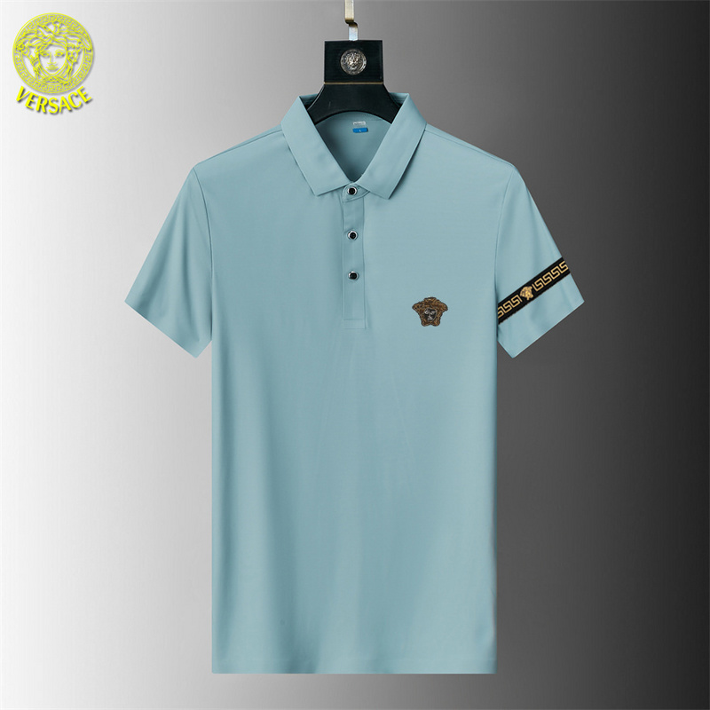 Wholesale Cheap V ersace Short Sleeve Lapel Polo T Shirts for Sale