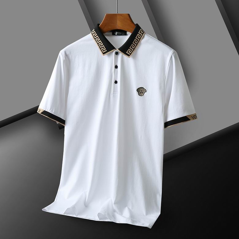 Wholesale Cheap V ersace Short Sleeve Lapel Polo T Shirts for Sale