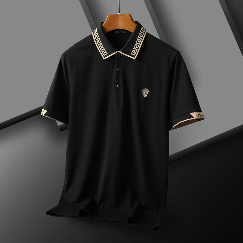 Wholesale Cheap V ersace Short Sleeve Lapel Polo T Shirts for Sale