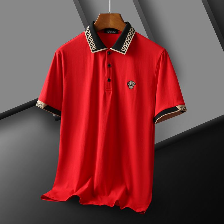 Wholesale Cheap V ersace Short Sleeve Lapel Polo T Shirts for Sale