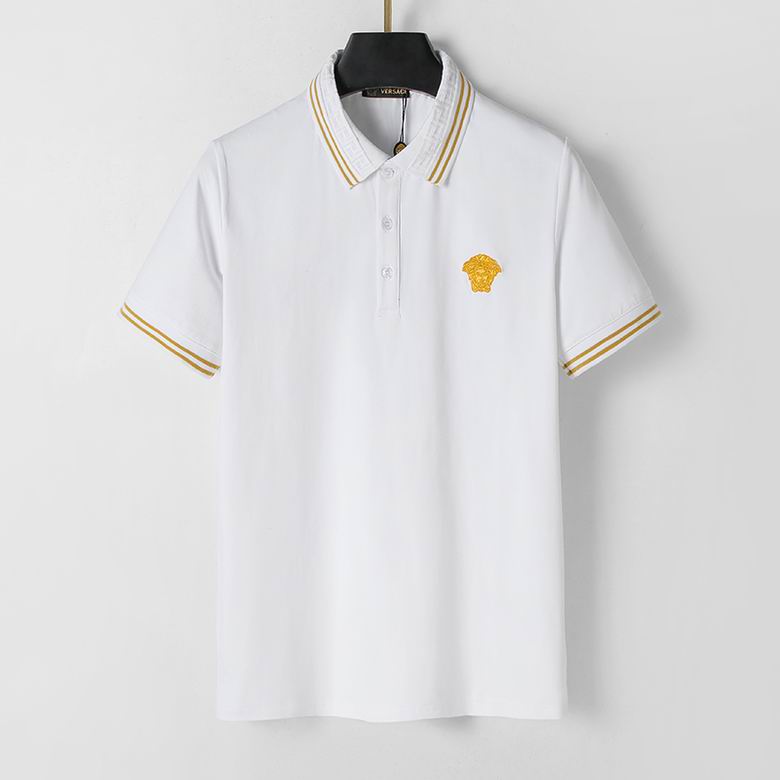 Wholesale Cheap V ersace Short Sleeve Lapel Polo T Shirts for Sale