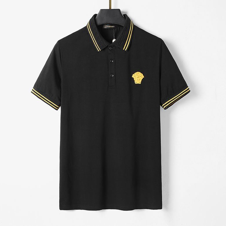 Wholesale Cheap V ersace Short Sleeve Lapel Polo T Shirts for Sale