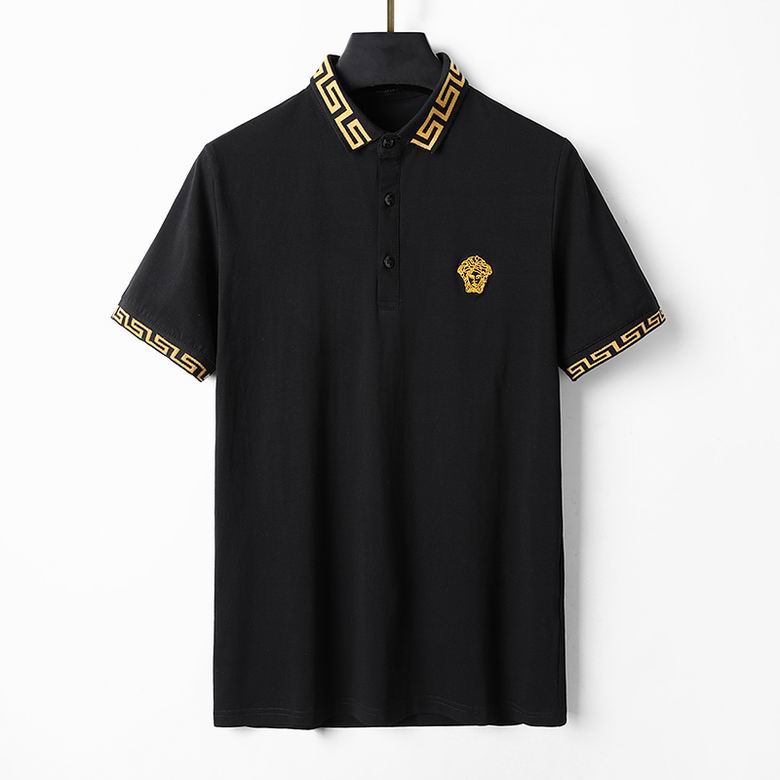 Wholesale Cheap V ersace Short Sleeve Lapel Polo T Shirts for Sale