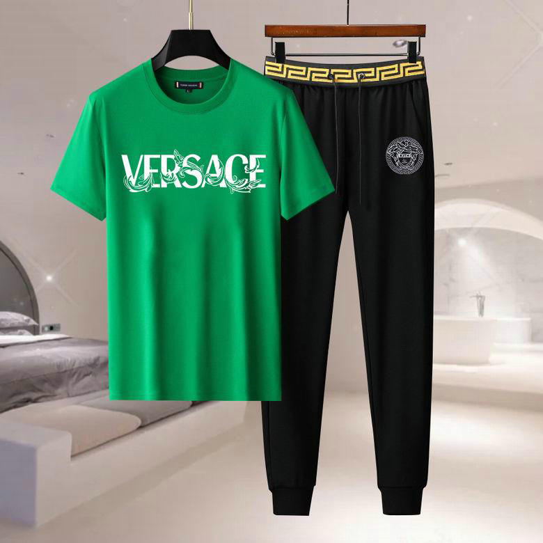 Wholesale Cheap V ersace Short Sleeve men Tracksuits for Sale