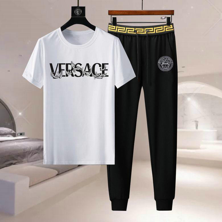 Wholesale Cheap V ersace Short Sleeve men Tracksuits for Sale